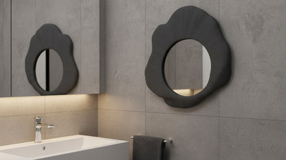 Noir Bloom Sculpted Wall Mirror - The Gharnish - A Unit of Satkala Creations