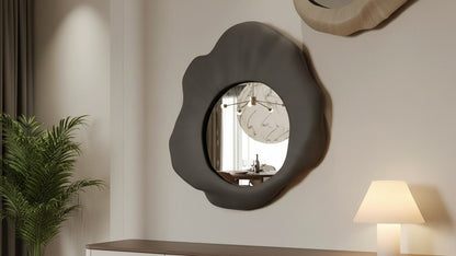 Noir Bloom Sculpted Wall Mirror - The Gharnish - A Unit of Satkala Creations