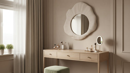 Noir Bloom Sculpted Wall Mirror - The Gharnish - A Unit of Satkala Creations