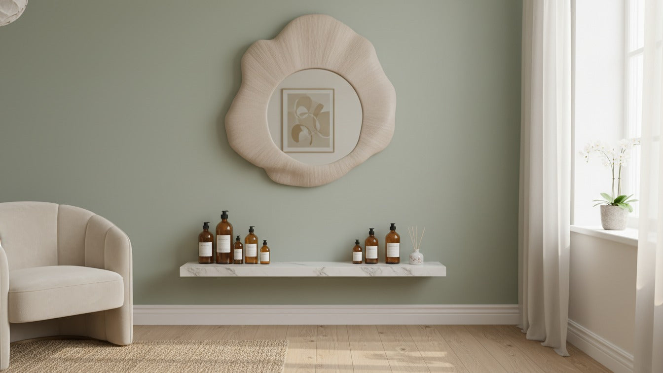 Noir Bloom Sculpted Wall Mirror - The Gharnish - A Unit of Satkala Creations