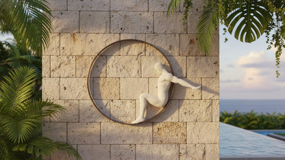 Abstract resin wall sculpture by The Gharnish, minimalist design with flowing shapes for modern wall decor.