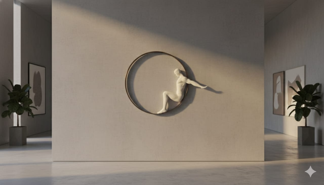Minimalist abstract resin wall sculpture by The Gharnish, featuring modern, flowing shapes for contemporary wall decor.