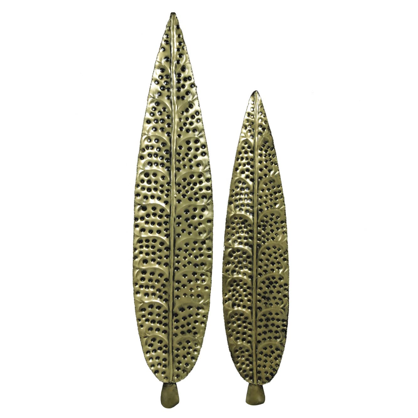 Handcrafted set of 2 leaves metal wall art - The Gharnish - A Unit of Satkala Creations