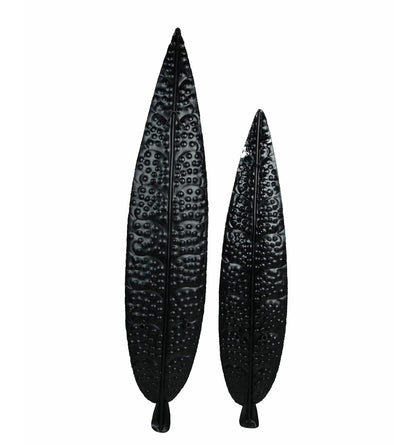 Handcrafted set of 2 leaves metal wall art - The Gharnish - A Unit of Satkala Creations