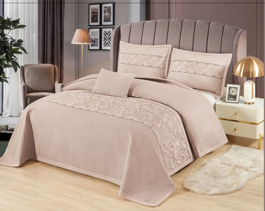 Gracie Designer Quilted Double Bedcover Set of 4 Pcs - The Gharnish - A Unit of Satkala Creations