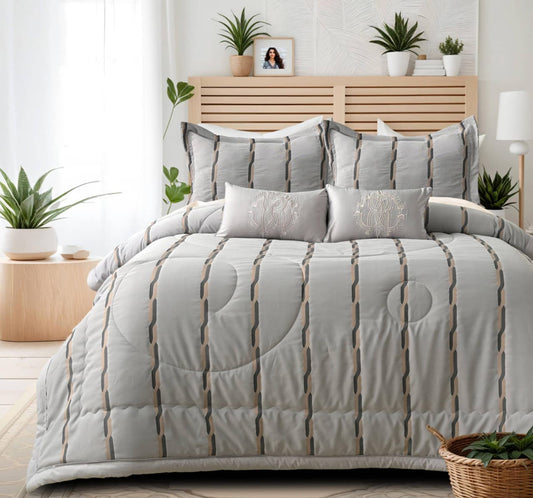 Summer Breeze Luxe Bedding Set by The Gharnish, 6-piece bedding collection with soft, breathable fabric and stylish design.