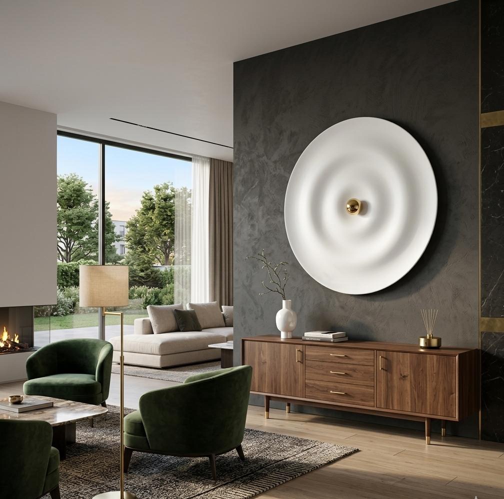 Eclipse Harmony Modern Black Circular Metal Wall Art