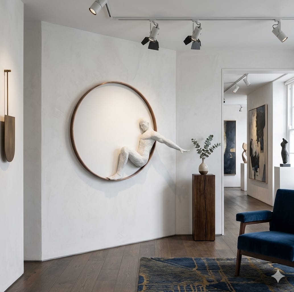 Abstract resin wall sculpture by The Gharnish, minimalist design with organic shapes for modern wall decor.