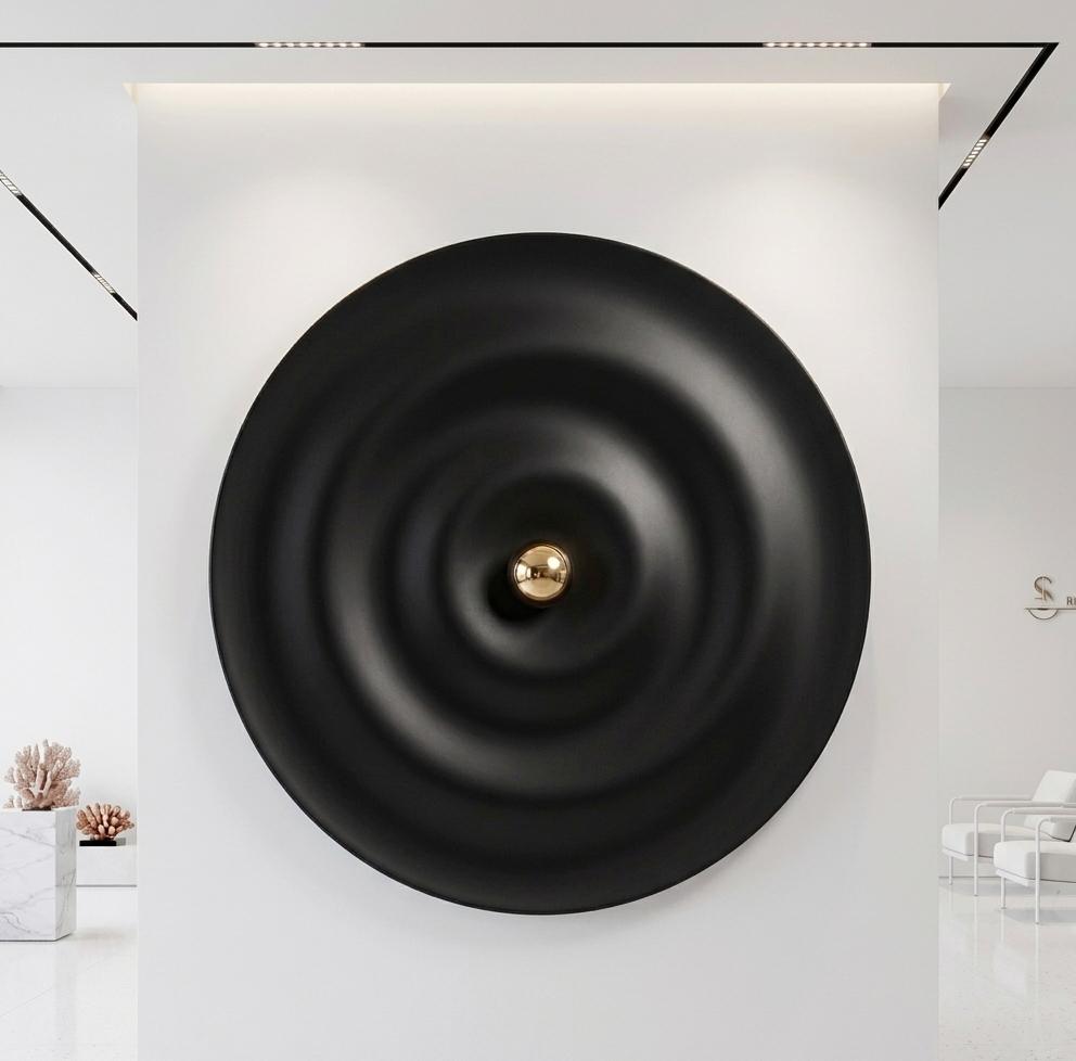 Eclipse Harmony Modern Black Circular Metal Wall Art