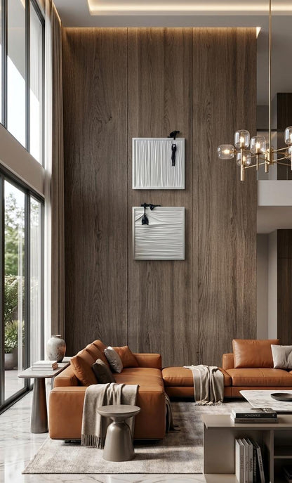 Silent Struggle wooden wall art by The Gharnish, featuring a rustic wooden frame with intricate carved design for wall decor.
