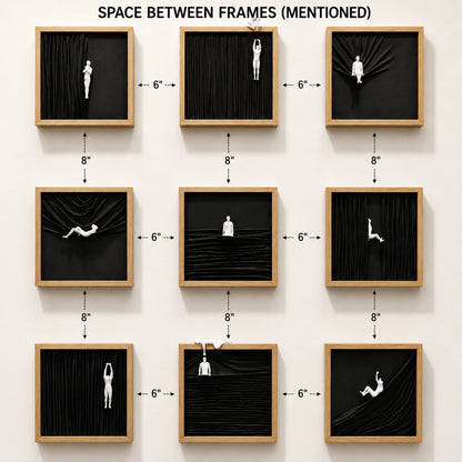 Premium Wooden Human Drape Wall Art Set of 9