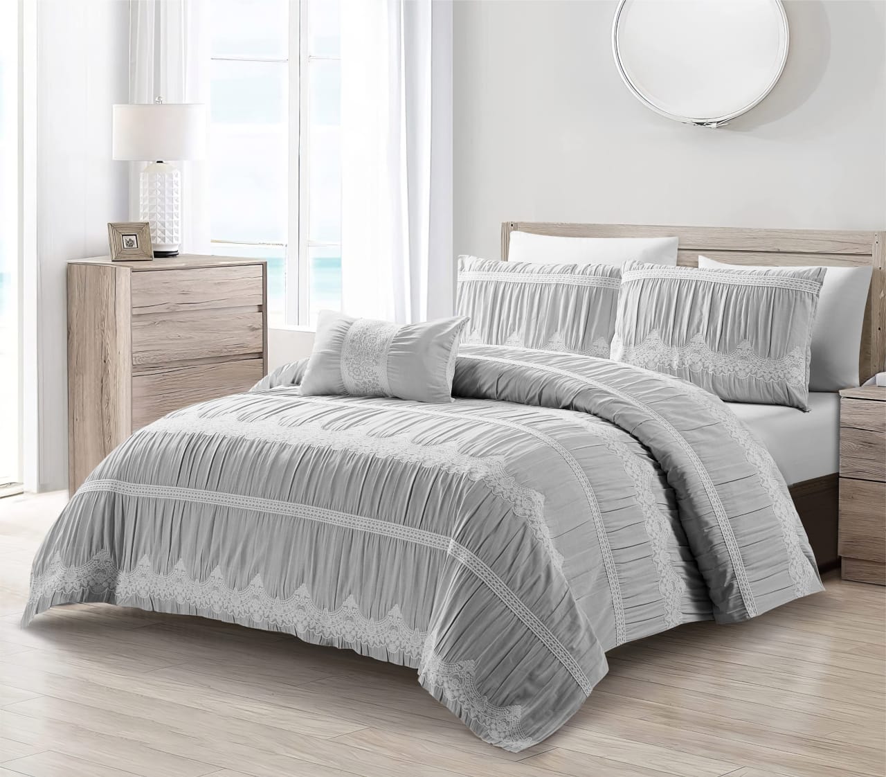 Aurelia 5 Pcs Designer Jacquard Bedding Set of 4 Pcs