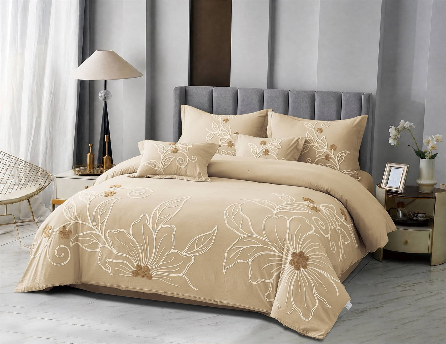 Florina King Size Bedding Set of 5 Pcs