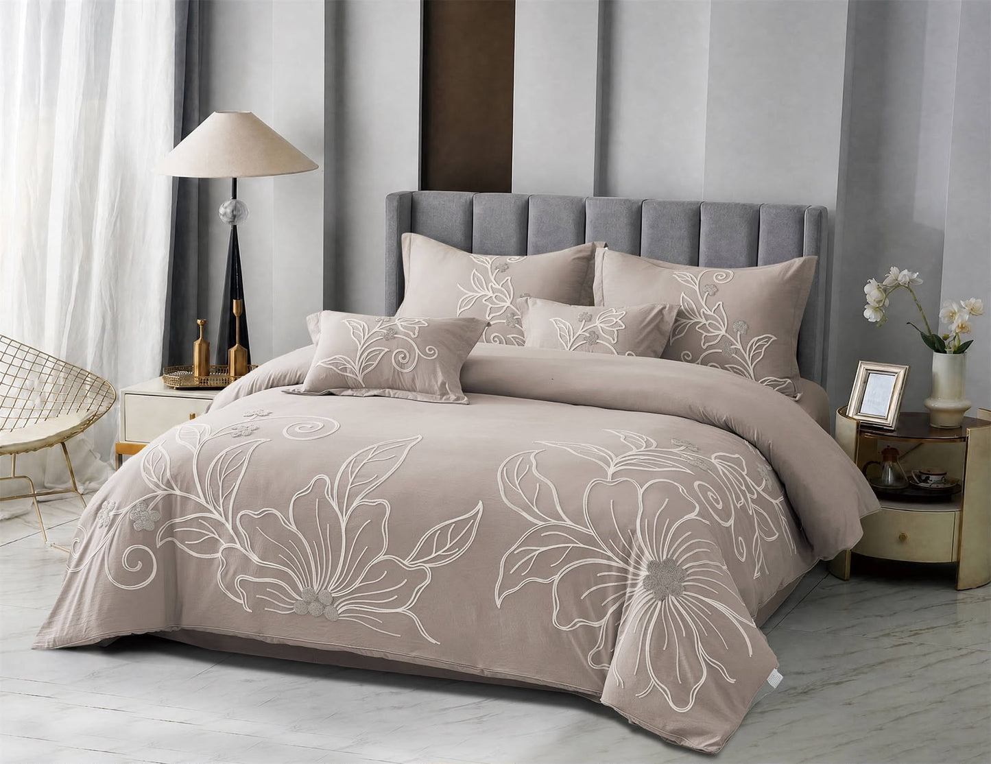Florina King Size Bedding Set of 5 Pcs