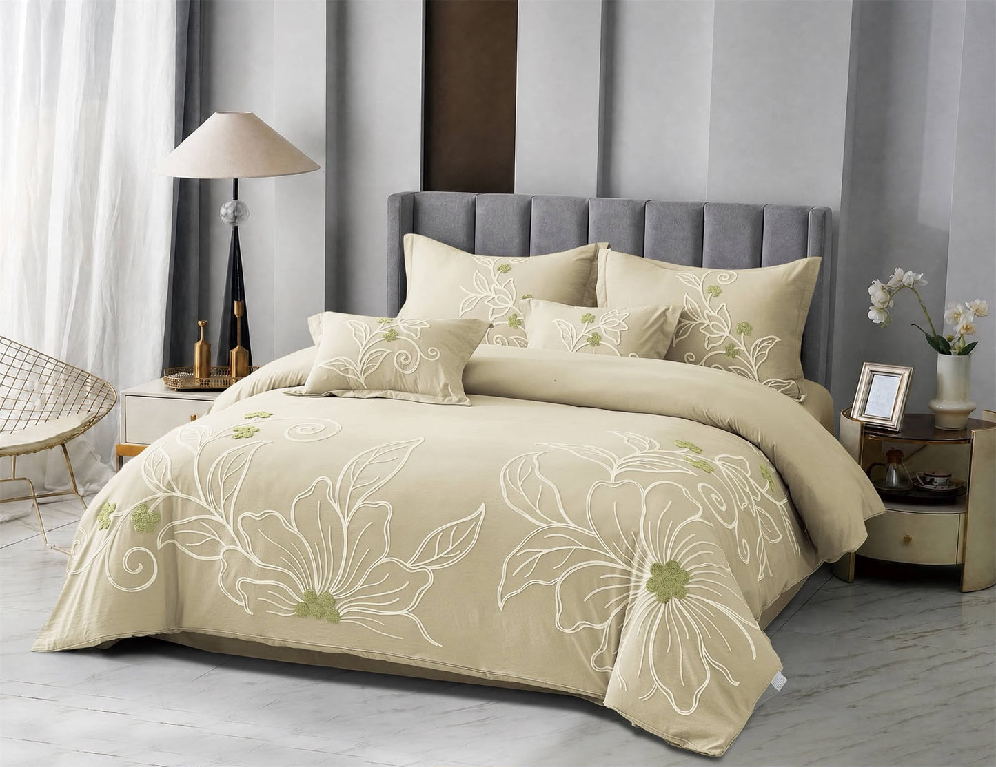 Florina King Size Bedding Set of 5 Pcs