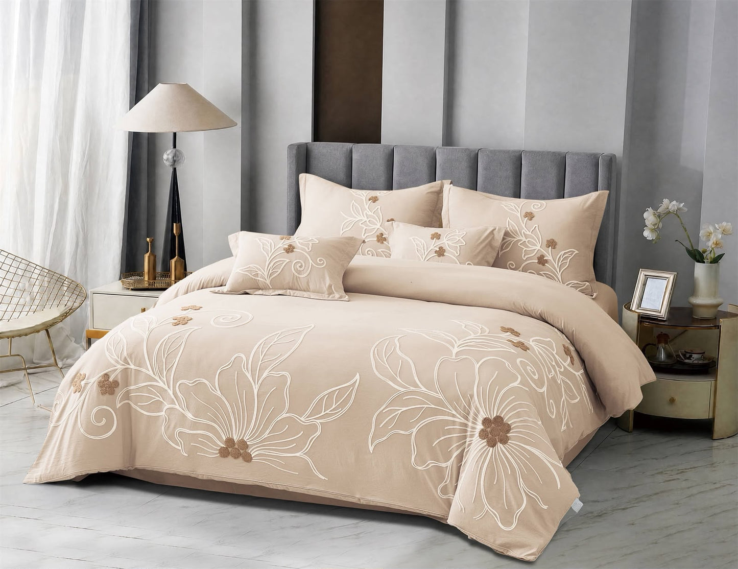 Florina King Size Bedding Set of 5 Pcs