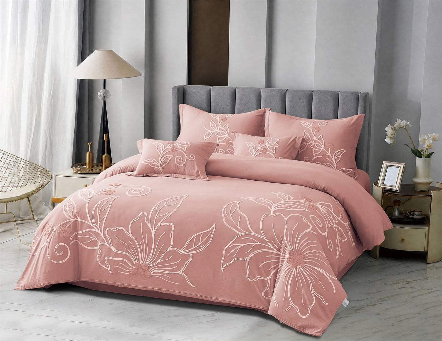 Florina King Size Bedding Set of 5 Pcs