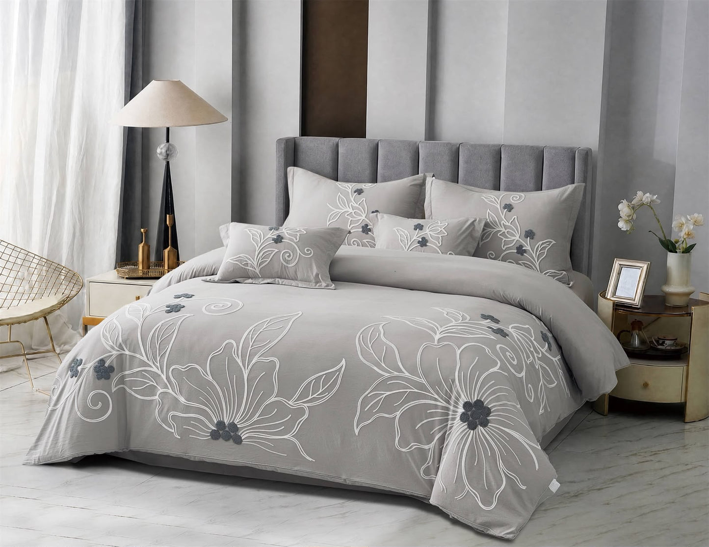 Florina King Size Bedding Set of 5 Pcs