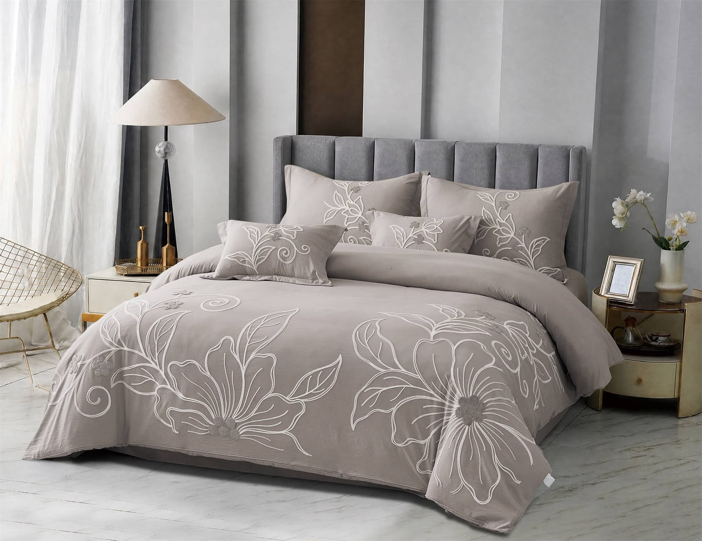 Florina King Size Bedding Set of 5 Pcs