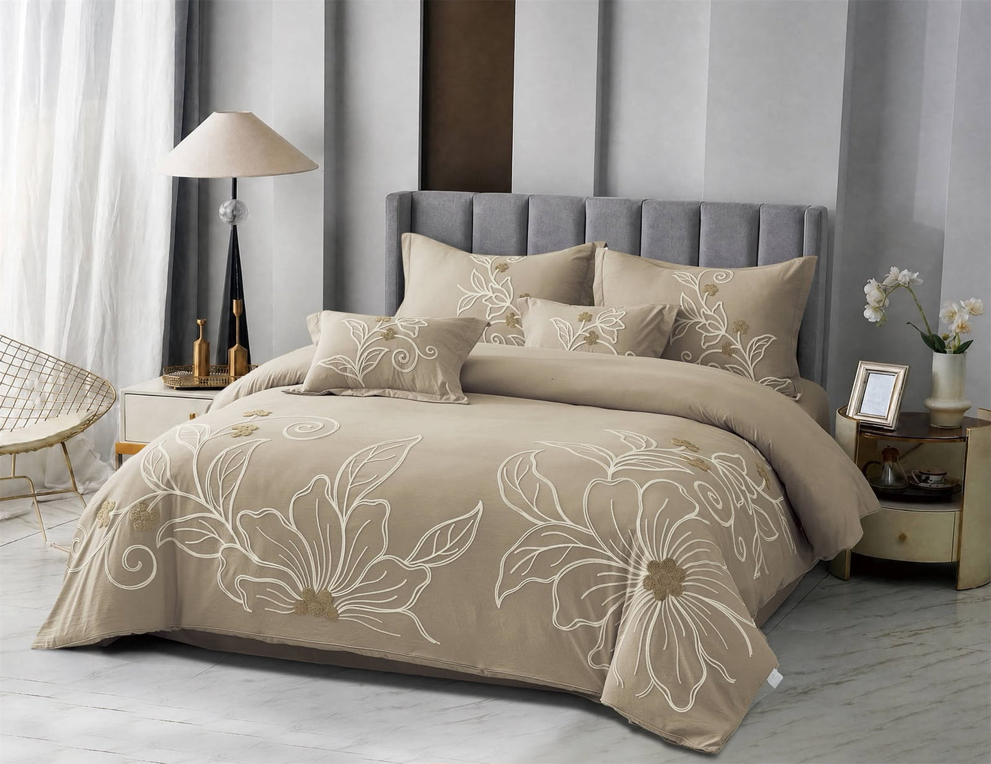 Florina King Size Bedding Set of 5 Pcs