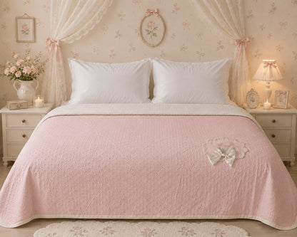 Aurelia Luxe Dots & Bows AC Comforter – Premium Double Bed Comforter