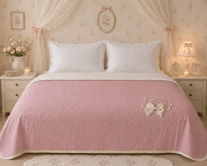 Aurelia Luxe Dots & Bows AC Comforter – Premium Double Bed Comforter