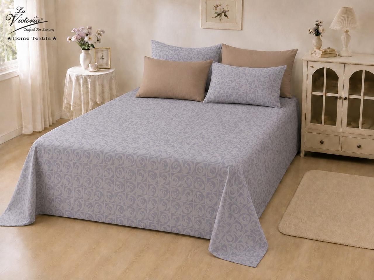 Luxury cotton-feel king size bedsheet set by The Gharnish, featuring a soft, elegant bedding design perfect for a luxurious bedroom.