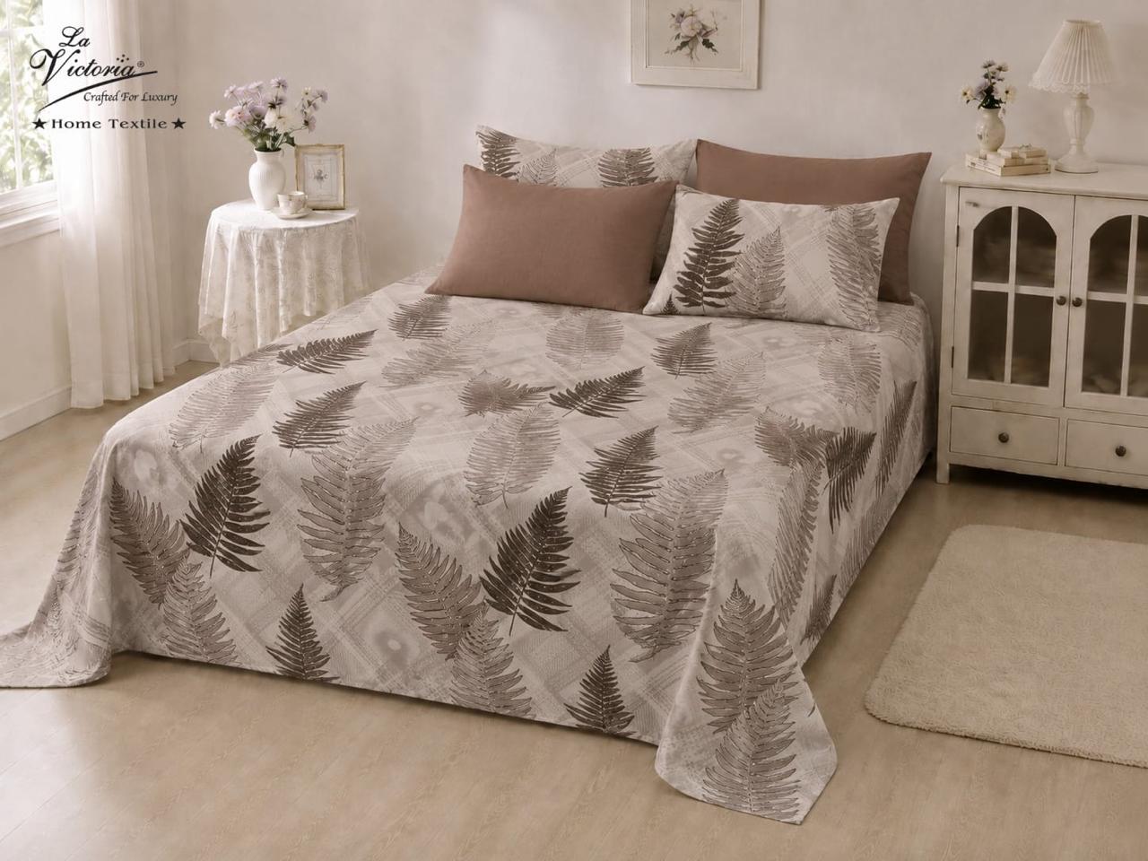 Luxury cotton-feel king size bedsheet set by The Gharnish, featuring a soft, elegant bedding design.