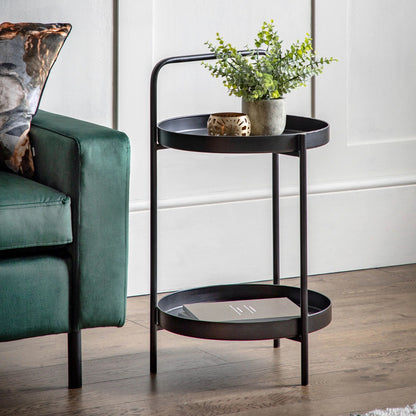 Black Iron Tray contemporary and minimalist Side Table