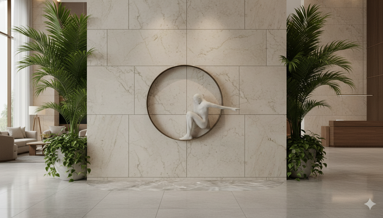Abstract resin wall sculpture by The Gharnish, minimalist design with flowing, organic shapes for modern wall decor.