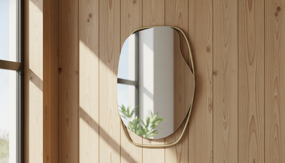 Aura Curve Asymmetrical Wall Mirror - The Gharnish - A Unit of Satkala Creations