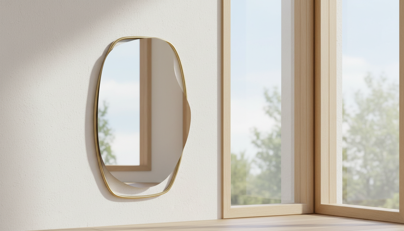 Aura Curve Asymmetrical Wall Mirror - The Gharnish - A Unit of Satkala Creations