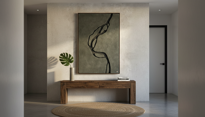 Modern wooden abstract wall art by The Gharnish, featuring sleek, contemporary design for luxury interior decor.