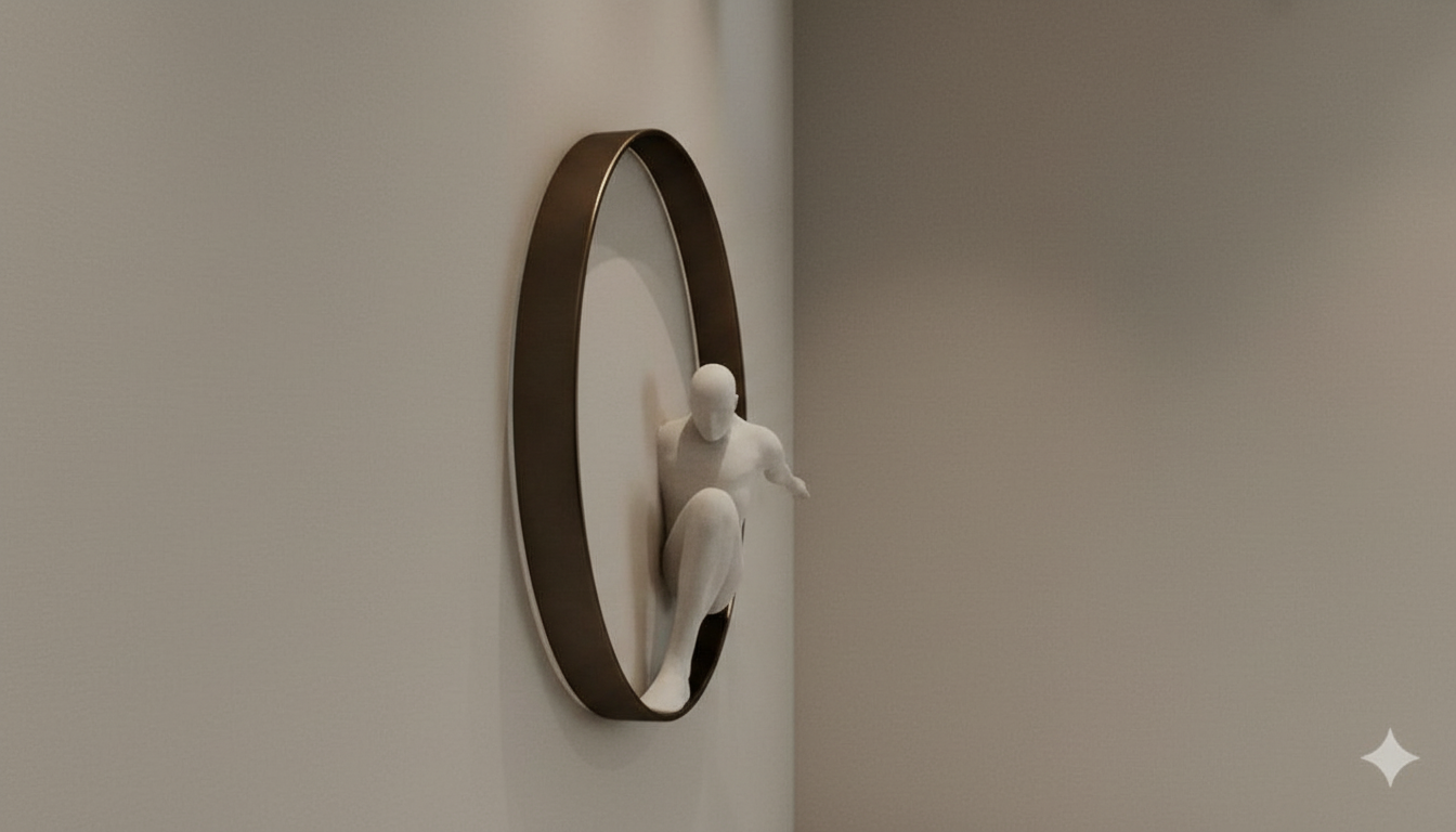 Abstract resin wall sculpture by The Gharnish featuring minimalist, flowing shapes for modern wall decor.