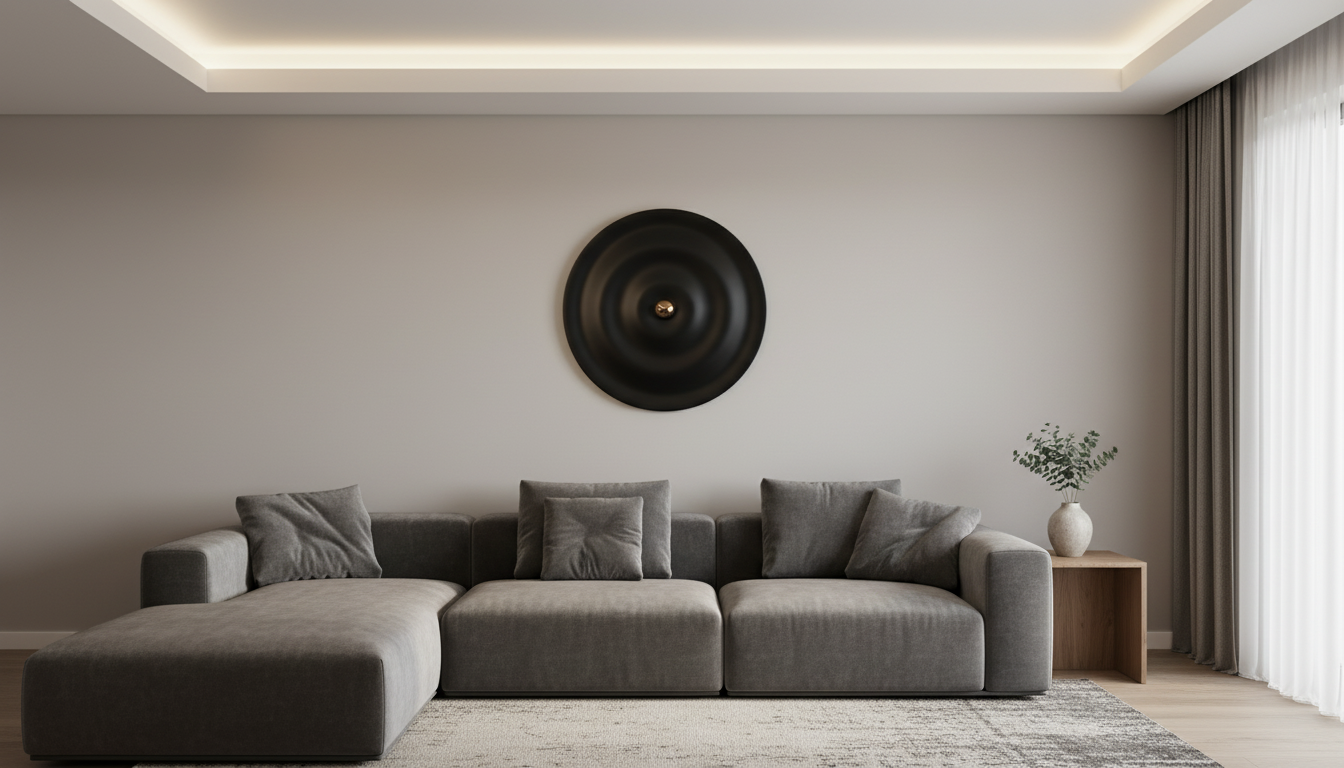 Eclipse Harmony Modern Black Circular Metal Wall Art