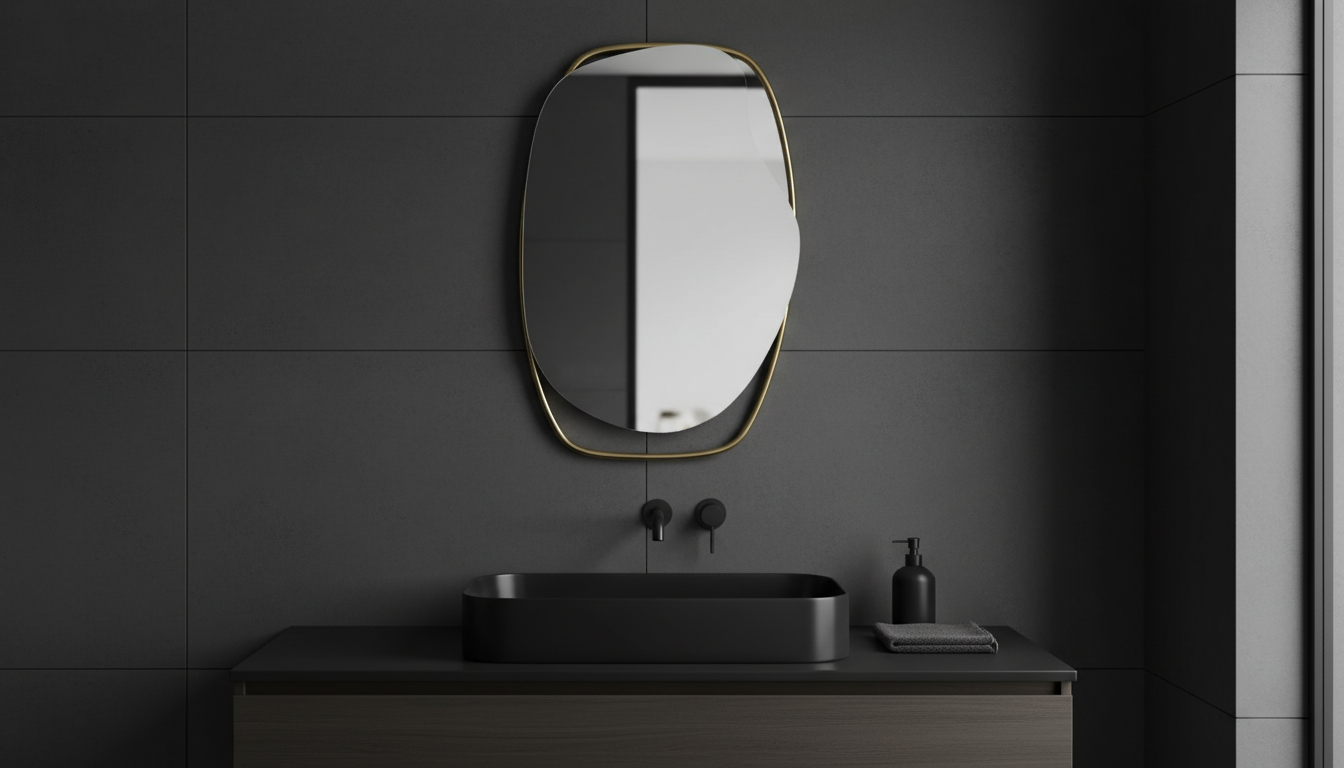Aura Curve Asymmetrical Wall Mirror - The Gharnish - A Unit of Satkala Creations