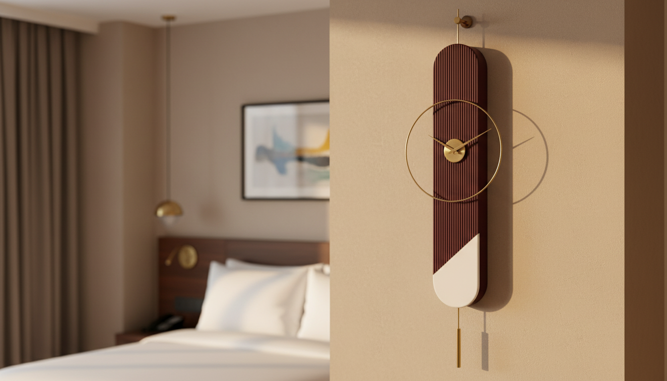 Aurelia Fluted Designer Wall Clock by The Gharnish featuring a modern, fluted design with a sleek round face and minimalist hands.