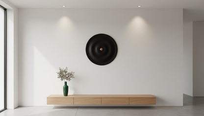 Eclipse Harmony Modern Black Circular Metal Wall Art