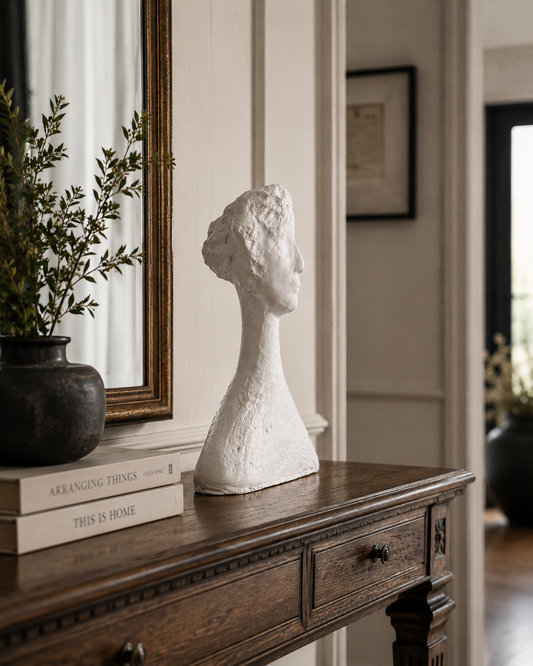 White Artisan Soul contemporary abstract figurine sculpture by The Gharnish, showcasing modern artistic design.