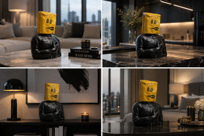 Abstract Enigma Bust sculpture by The Gharnish, modern street art-inspired figurine with sleek, artistic detailing.