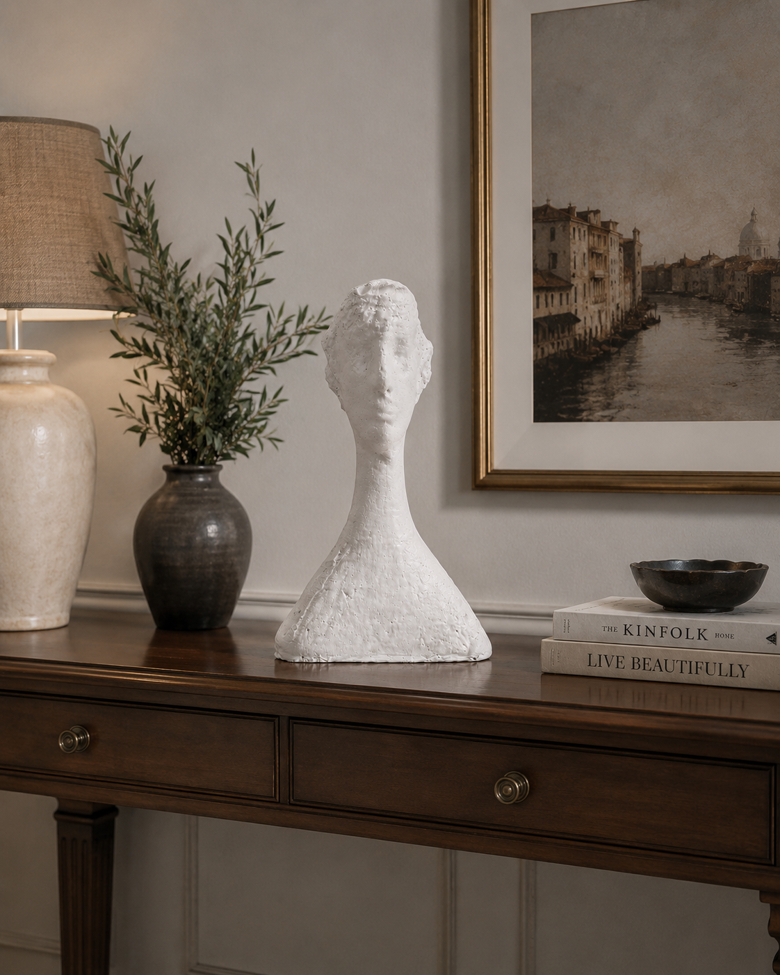 Abstract ceramic head sculpture from Artisan Soul by The Gharnish, showcasing modern, artistic design in a contemporary figurine.