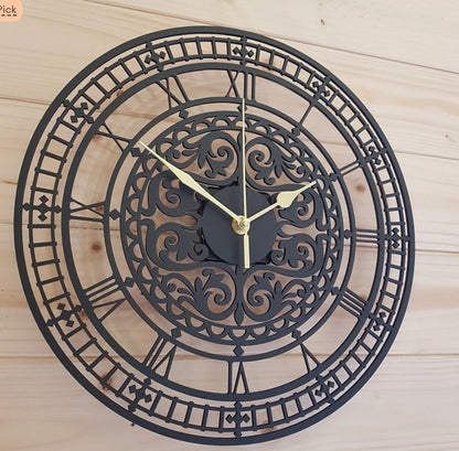 Silent Unique Wall Clock, Large Metal Wall Clock, 3D metal wall clock, metal art wall clock, Large Geometric Metal Clock - The Gharnish - A Unit of Satkala Creations
