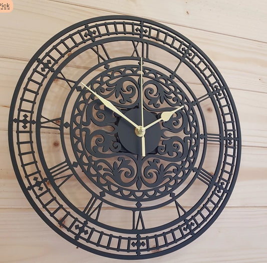 Silent Unique Wall Clock, Large Metal Wall Clock, 3D metal wall clock, metal art wall clock, Large Geometric Metal Clock - The Gharnish - A Unit of Satkala Creations