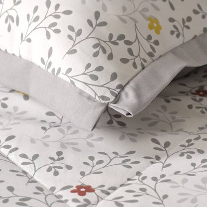 Lilly Floral Print Cotton Quilted 4 Pcs Comforter Set - The Gharnish - A Unit of Satkala Creations
