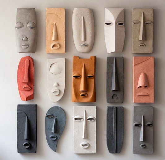 Abstract Face Mask Wall Art | Modern 3D Sculptural Home Decor - The Gharnish - A Unit of Satkala Creations