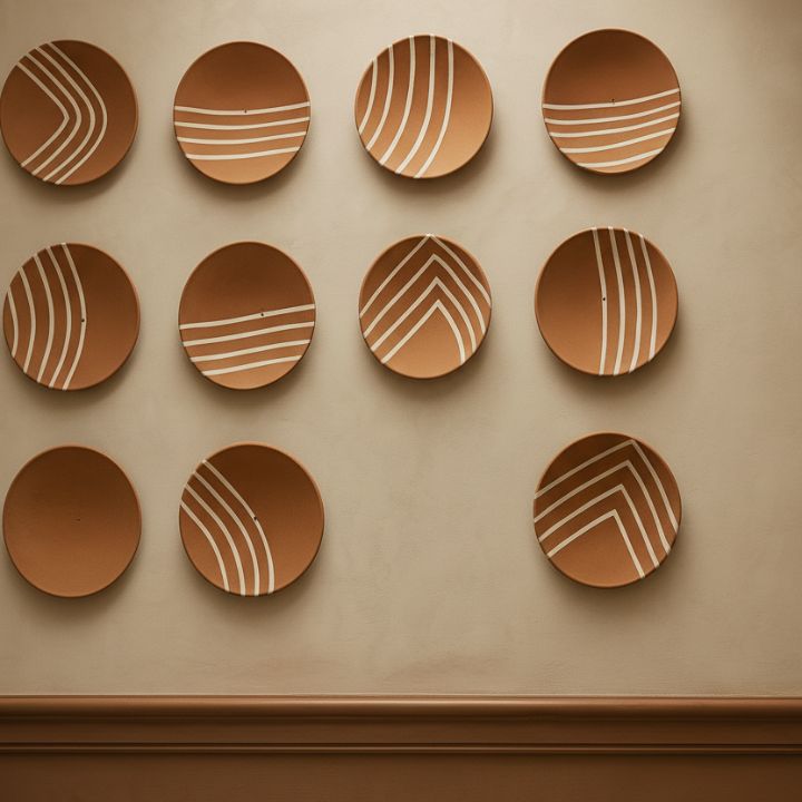 Set of 12 handcrafted Metal wall Plates