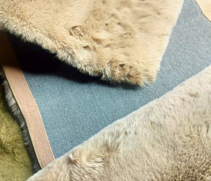 This Carpet made from high-quality faux rabbit fur, which offers an incredibly soft and plush texture. This material mimics the feel of real rabbit fur, providing a luxurious and cozy touch to your bedroom or any other area of your home.

