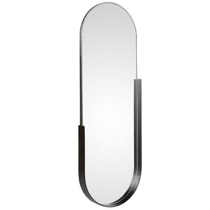 Obsidian Arch Statement Wall Mirror by The Gharnish with a sleek black frame and elegant arch design for modern interior decor.