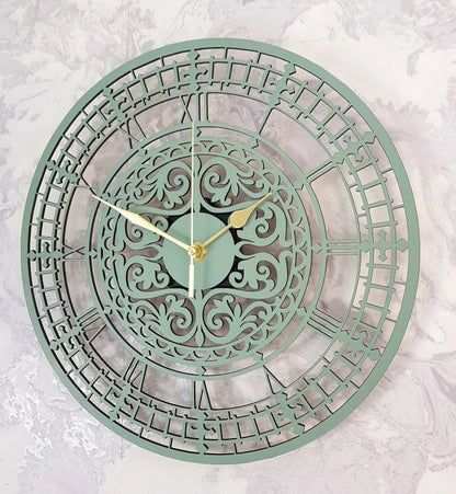 Silent Unique Wall Clock, Large Metal Wall Clock, 3D metal wall clock, metal art wall clock, Large Geometric Metal Clock - The Gharnish - A Unit of Satkala Creations