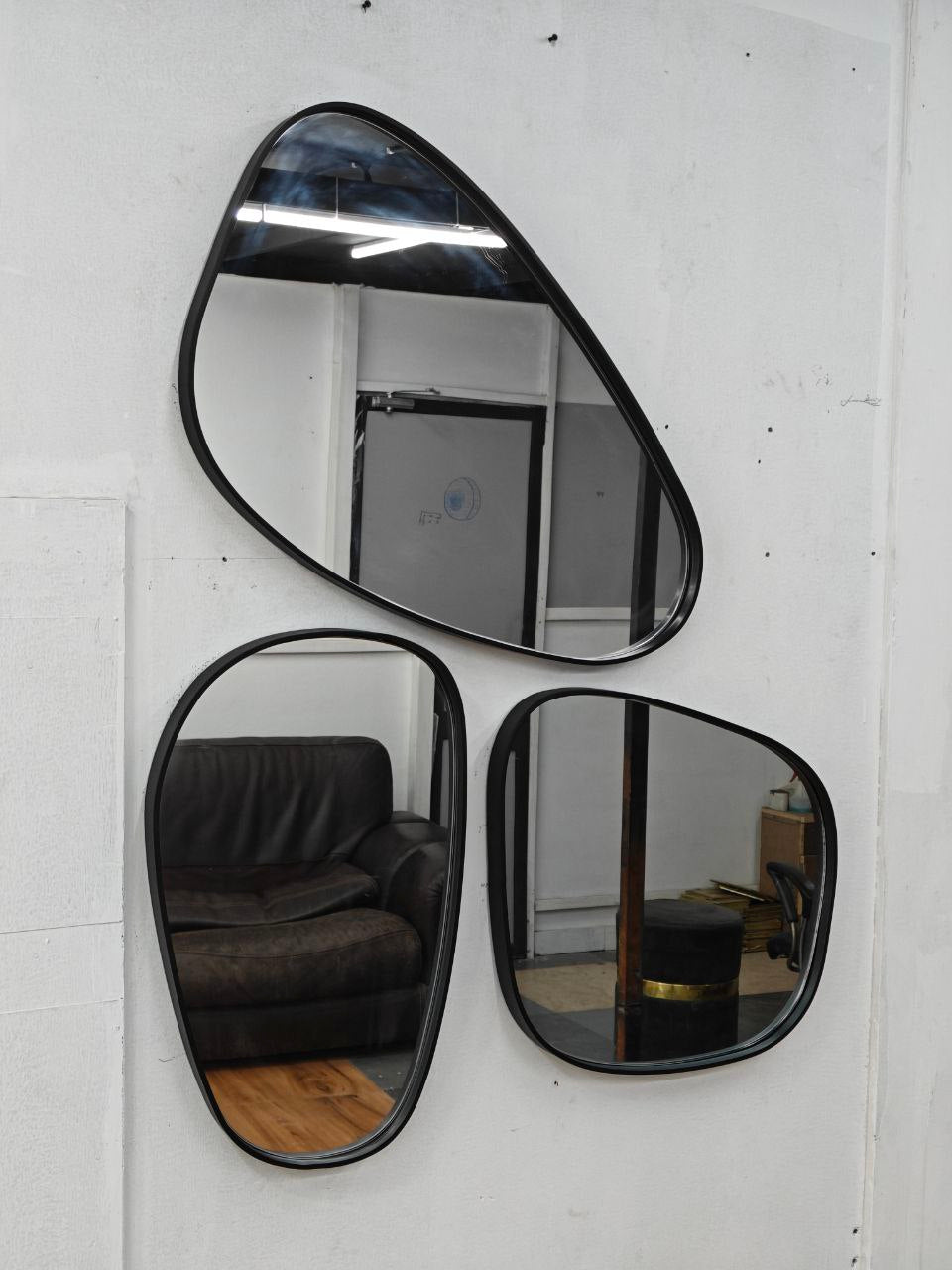 Pebble Luxe Trio Wall Mirror Set - The Gharnish - A Unit of Satkala Creations